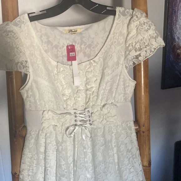 New SUMMER Lace Mini Dress Tunic SZ MED - Picture 2 of 7